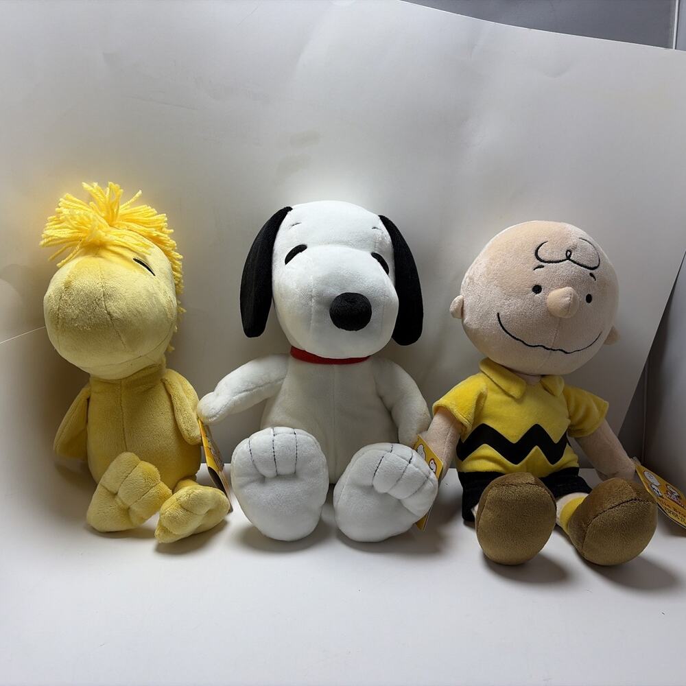 NWT KOHL'S CARES CHARLIE BROWN, SNOOPY ,WOODSTOCK Peanuts 15" Lot of 3 Plush